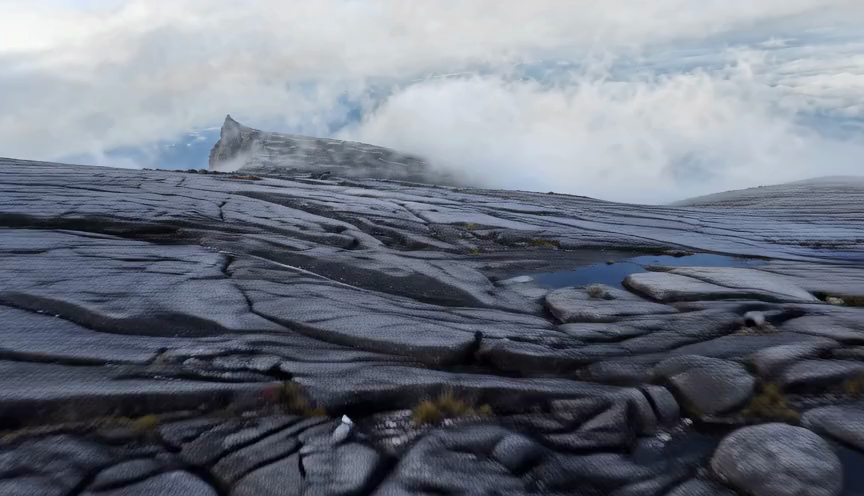 The granite ridge leading toward Low's Peak at Mount Kinabalu
