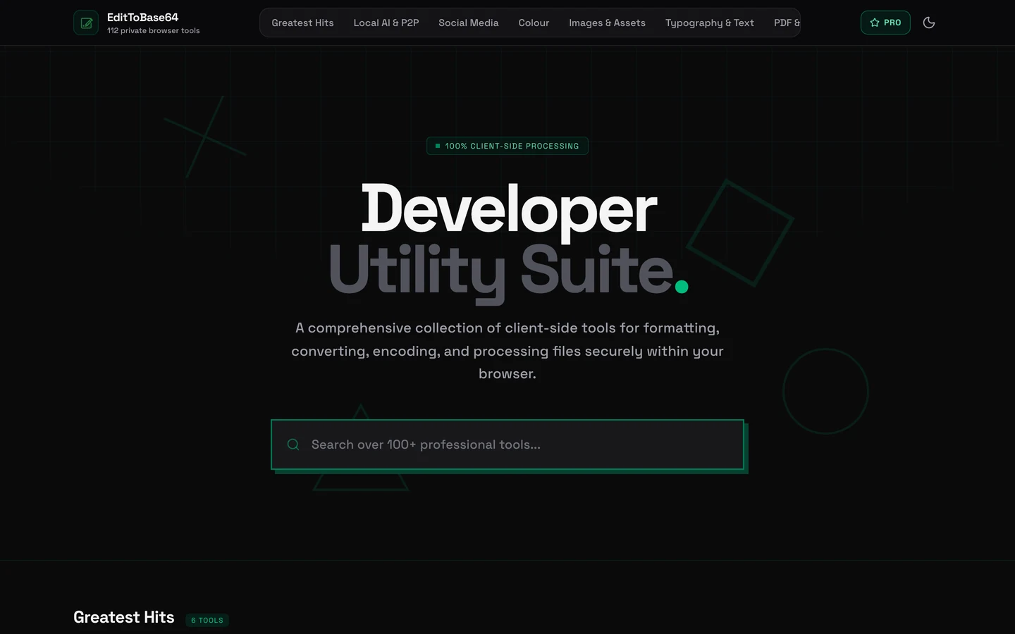 EditToBase64 hero screen