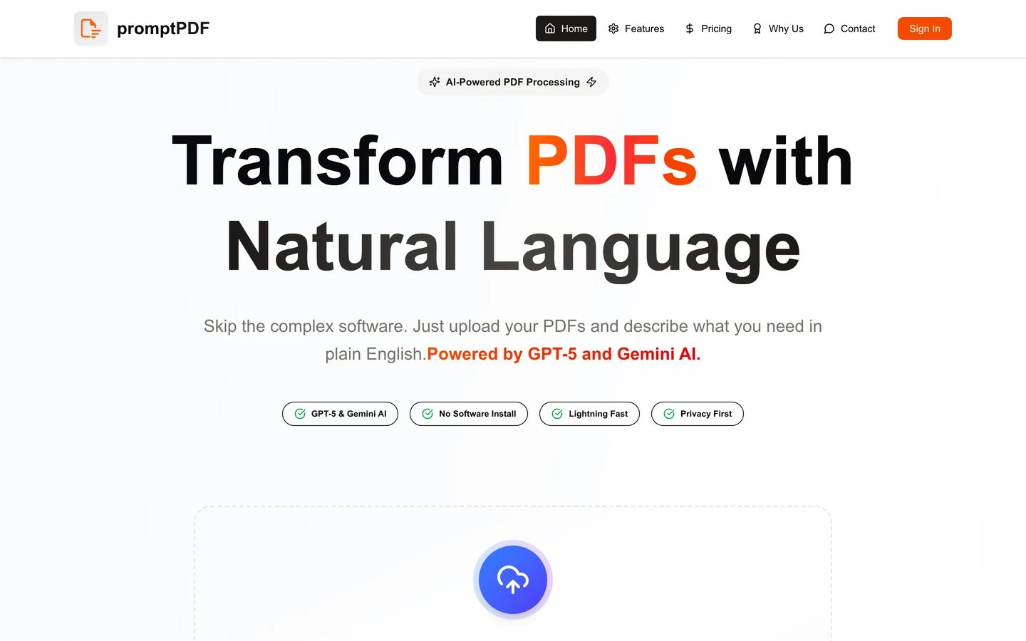 promptPDF hero screen